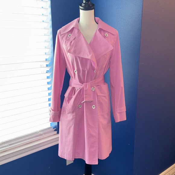 🌸 Anna Sui Pink Trench Coat – Size 8 – Belt Included – EUC - Picture 2 of 16